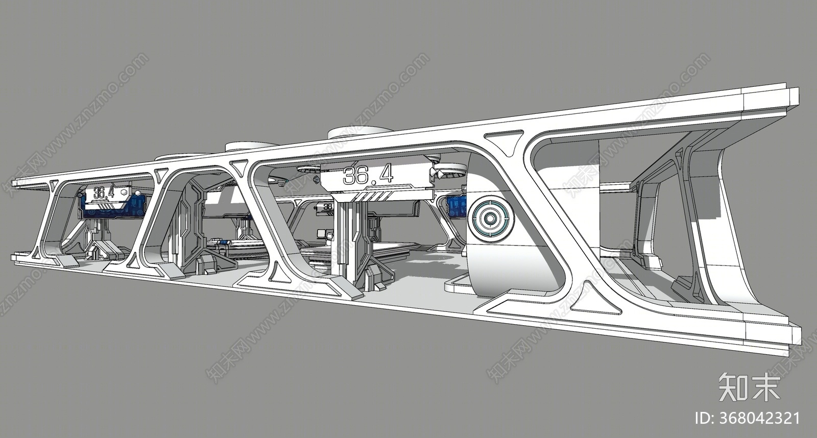 现代风格科技展厅SU模型下载【ID:368042321】