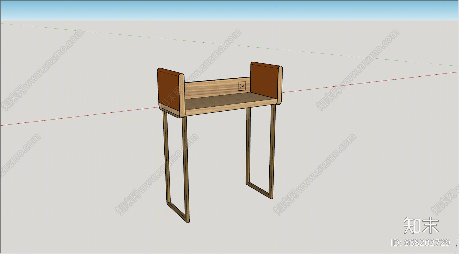 现代风格书桌SU模型下载【ID:668202729】