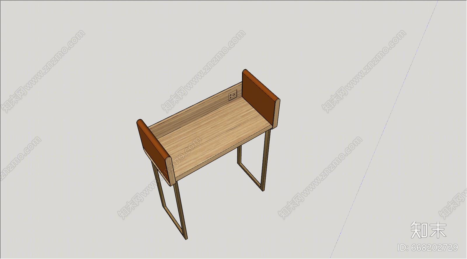 现代风格书桌SU模型下载【ID:668202729】