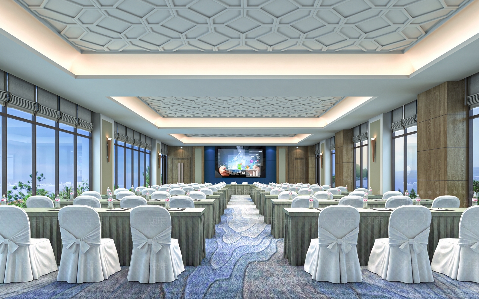 现代酒店会议室3D模型下载【ID:768226845】