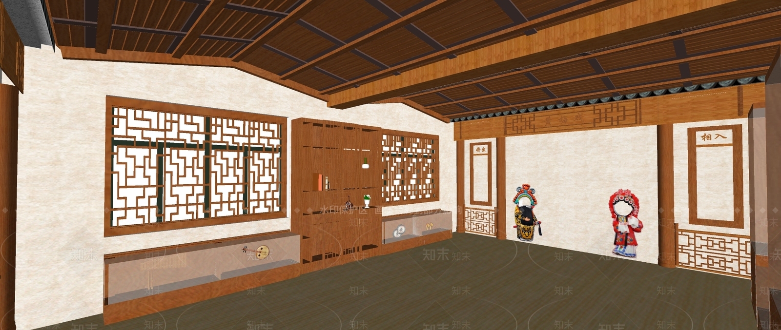 中式风格其他娱乐空间SU模型下载【ID:568237496】