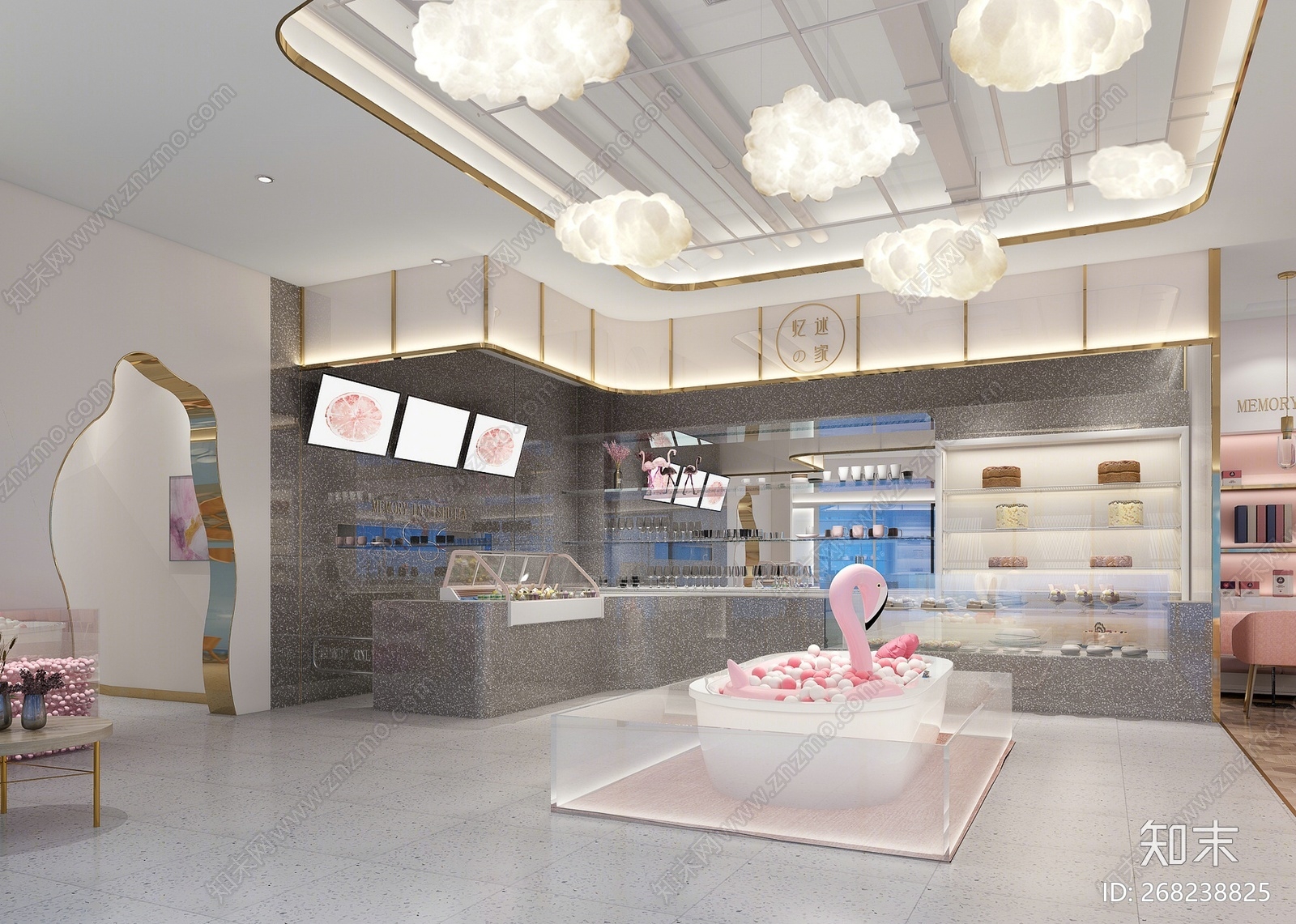 现代蛋糕店铺3D模型下载【ID:268238825】