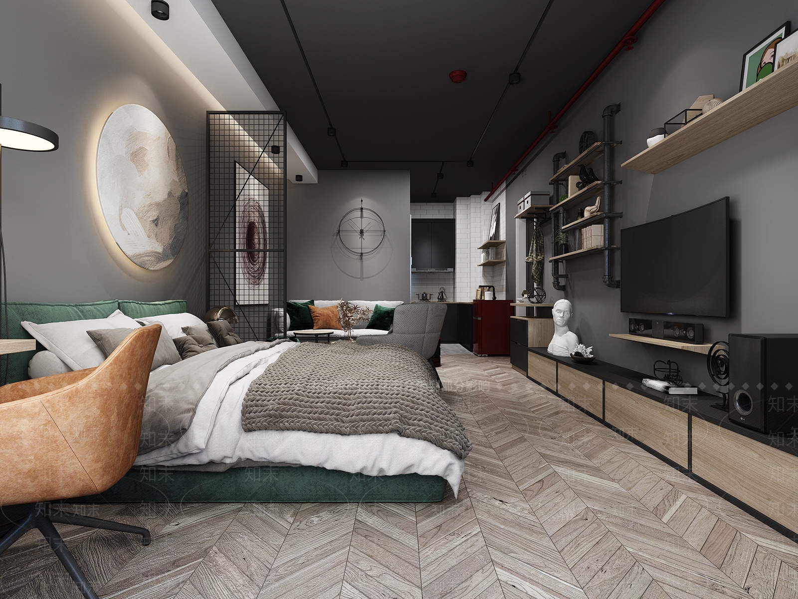 工业风单身公寓3D模型下载【ID:968241753】