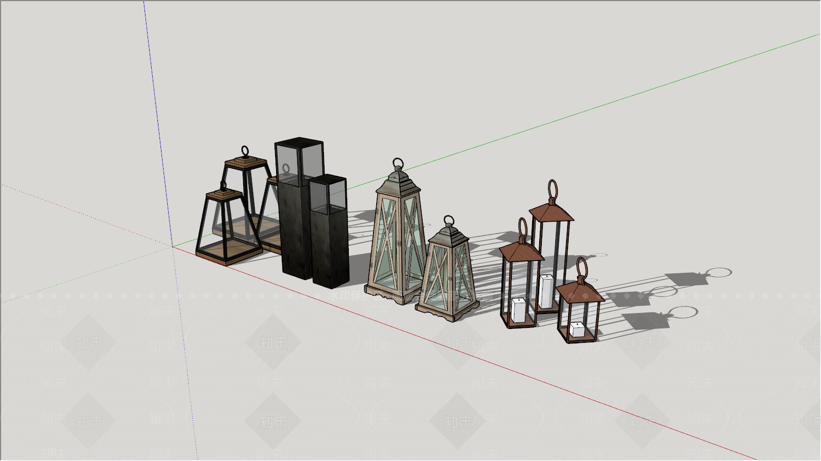 现代风格其他灯具SU模型下载【ID:468245346】