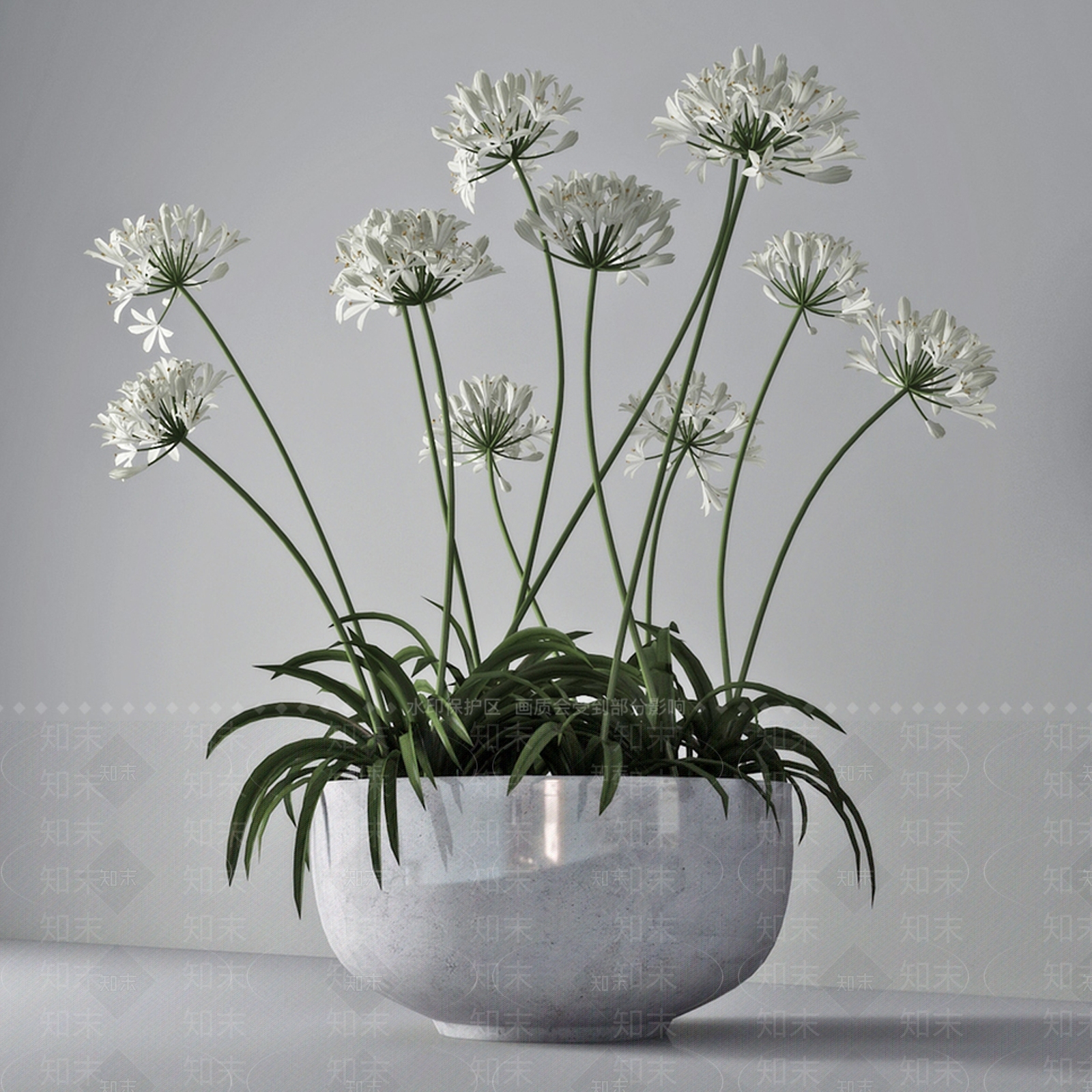 现代绿植花卉盆栽3D模型下载【ID:368248890】