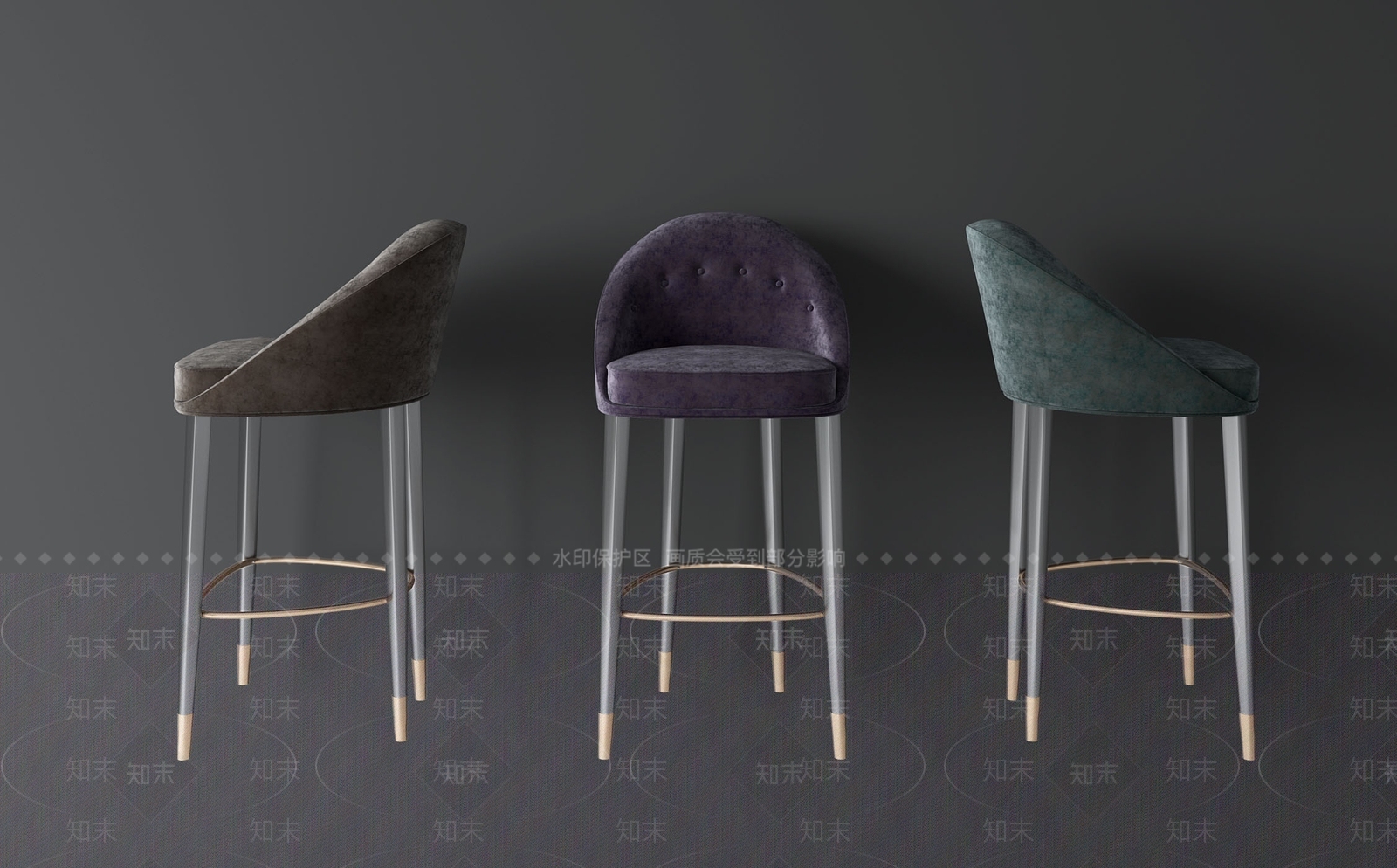 现代吧台椅子3D模型下载【ID:368254123】