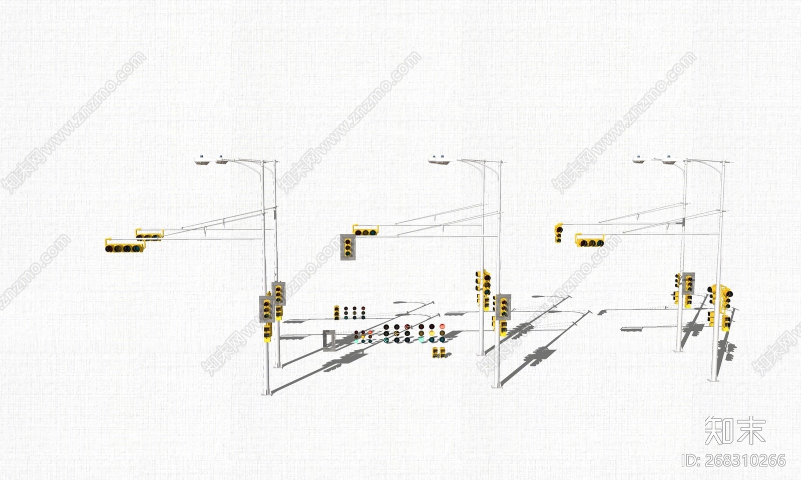 现代风格交通信号灯SU模型下载【ID:268310266】