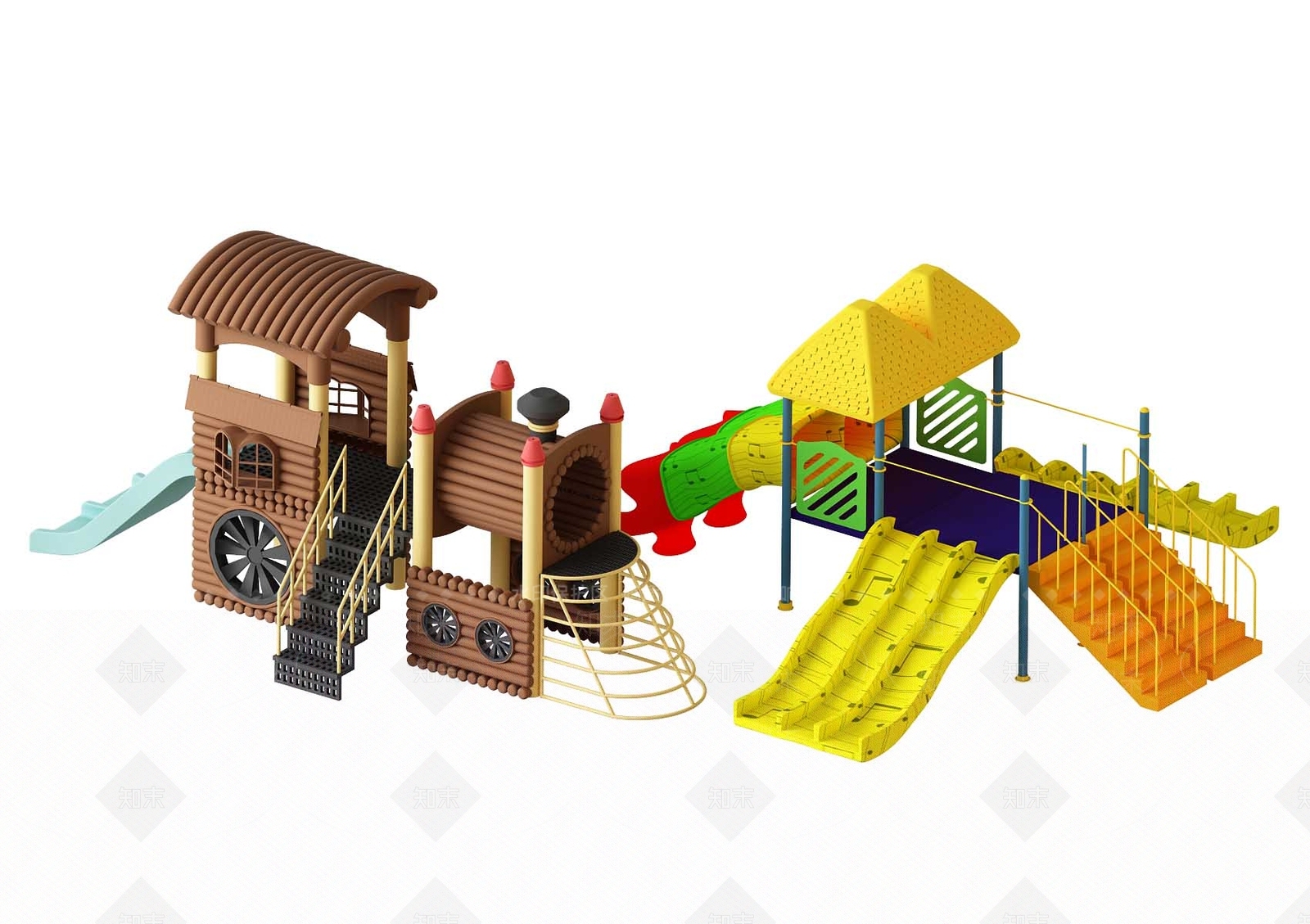 现代儿童游乐设施3D模型下载【ID:868319653】