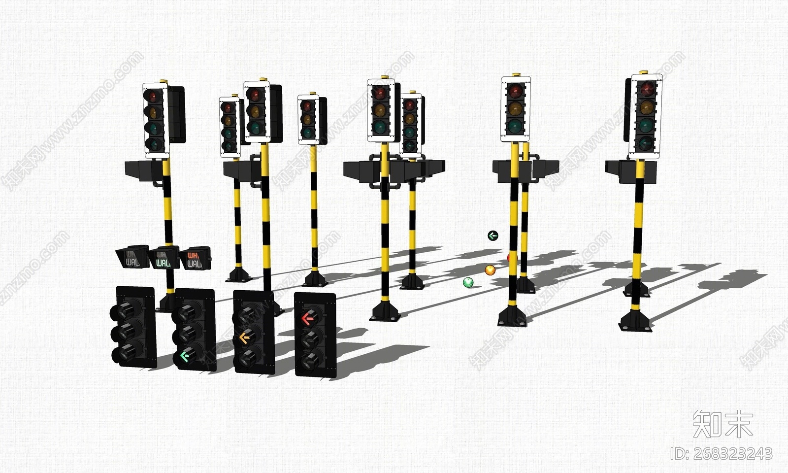 现代风格交通信号灯SU模型下载【ID:268323243】