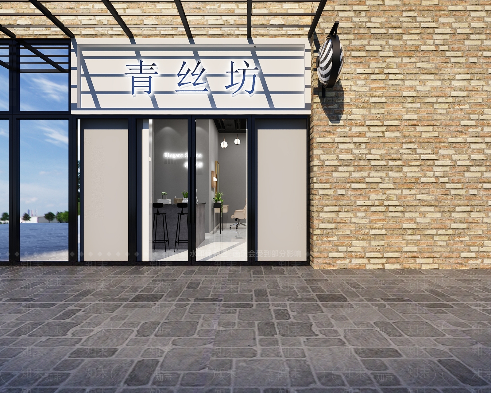 现代理发店门头3D模型下载【ID:968368560】