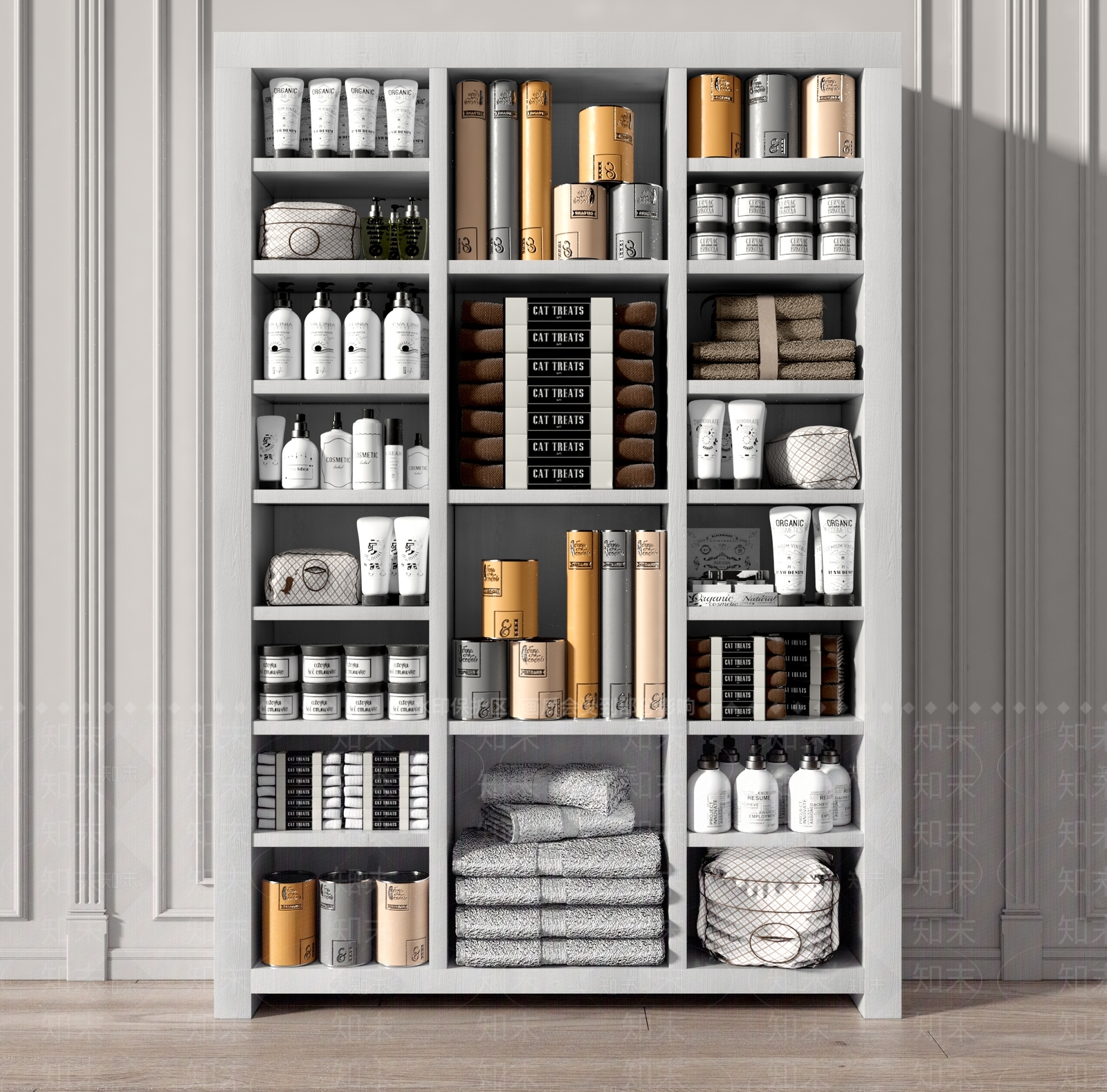 现代化妆品洗涤用品组合3D模型下载【ID:268383158】