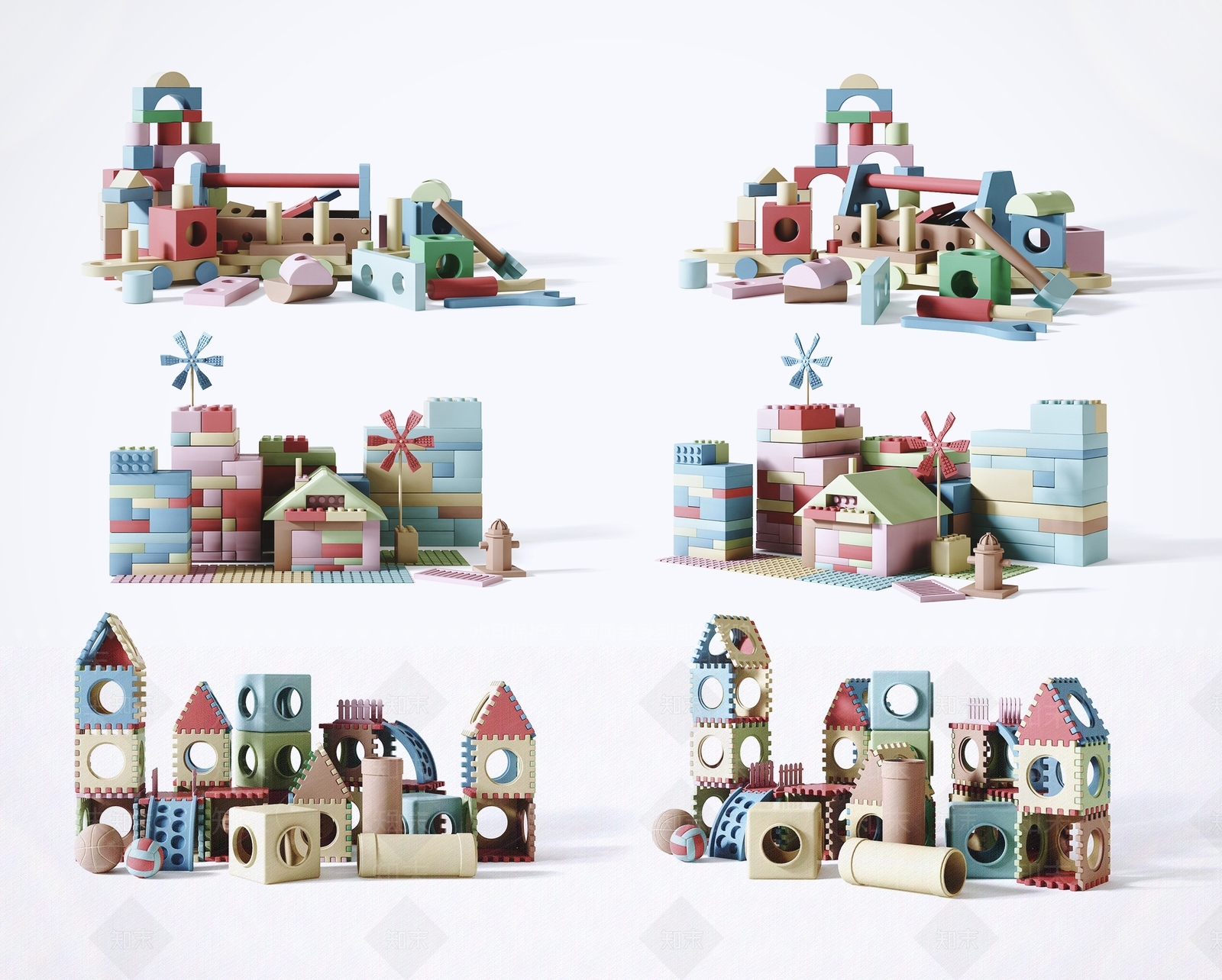 现代儿童积木3D模型下载【ID:968387844】