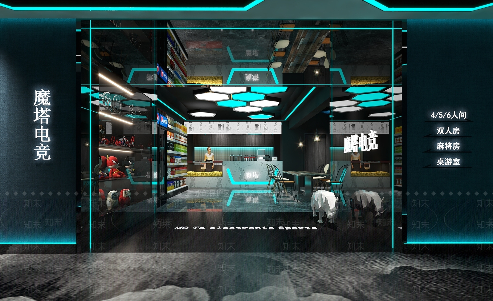 现代电竞酒店3D模型下载【ID:468391847】