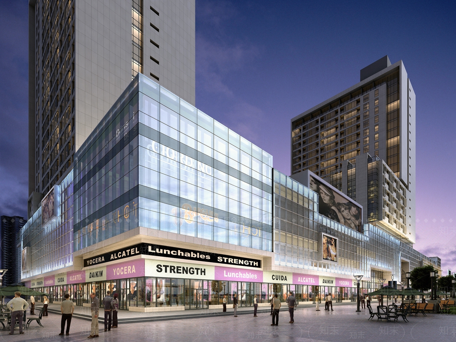 现代商业景观公建3D模型下载【ID:568393175】