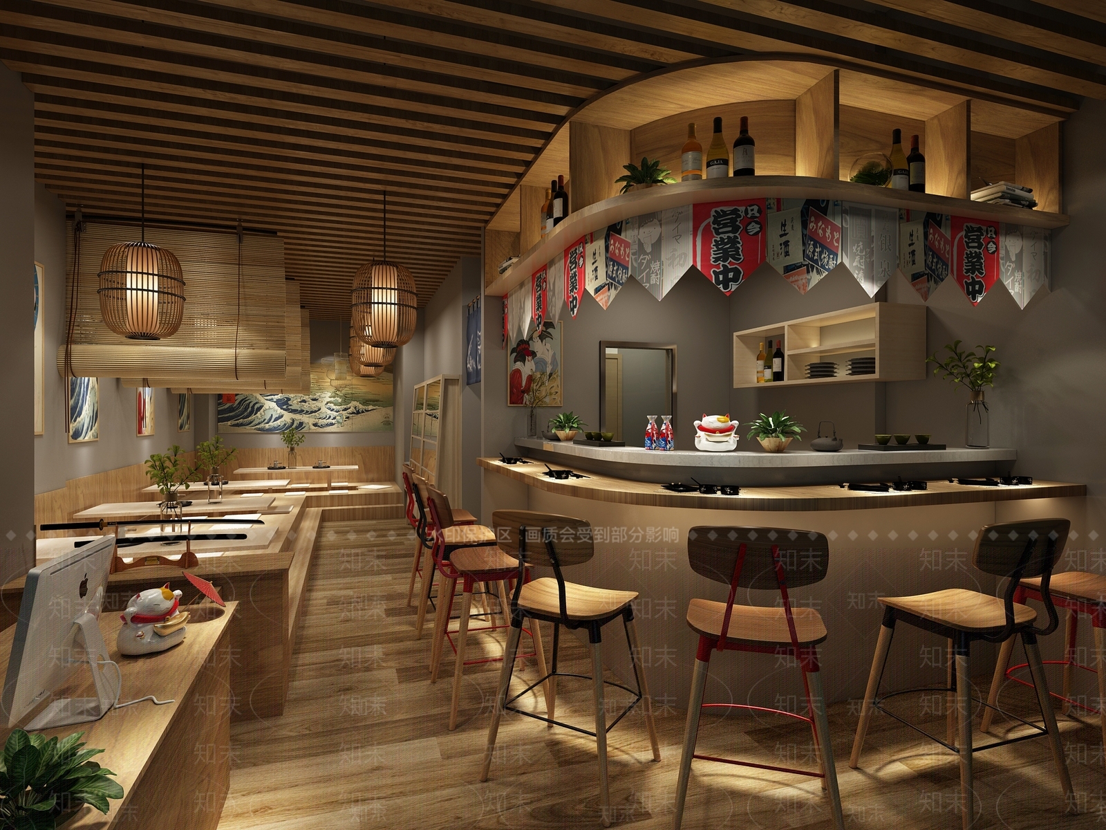 日式寿司餐厅3D模型下载【ID:368407007】