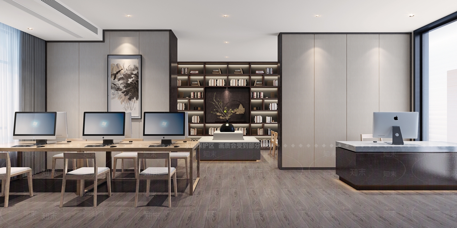 新中式阅读中心3D模型下载【ID:868463295】