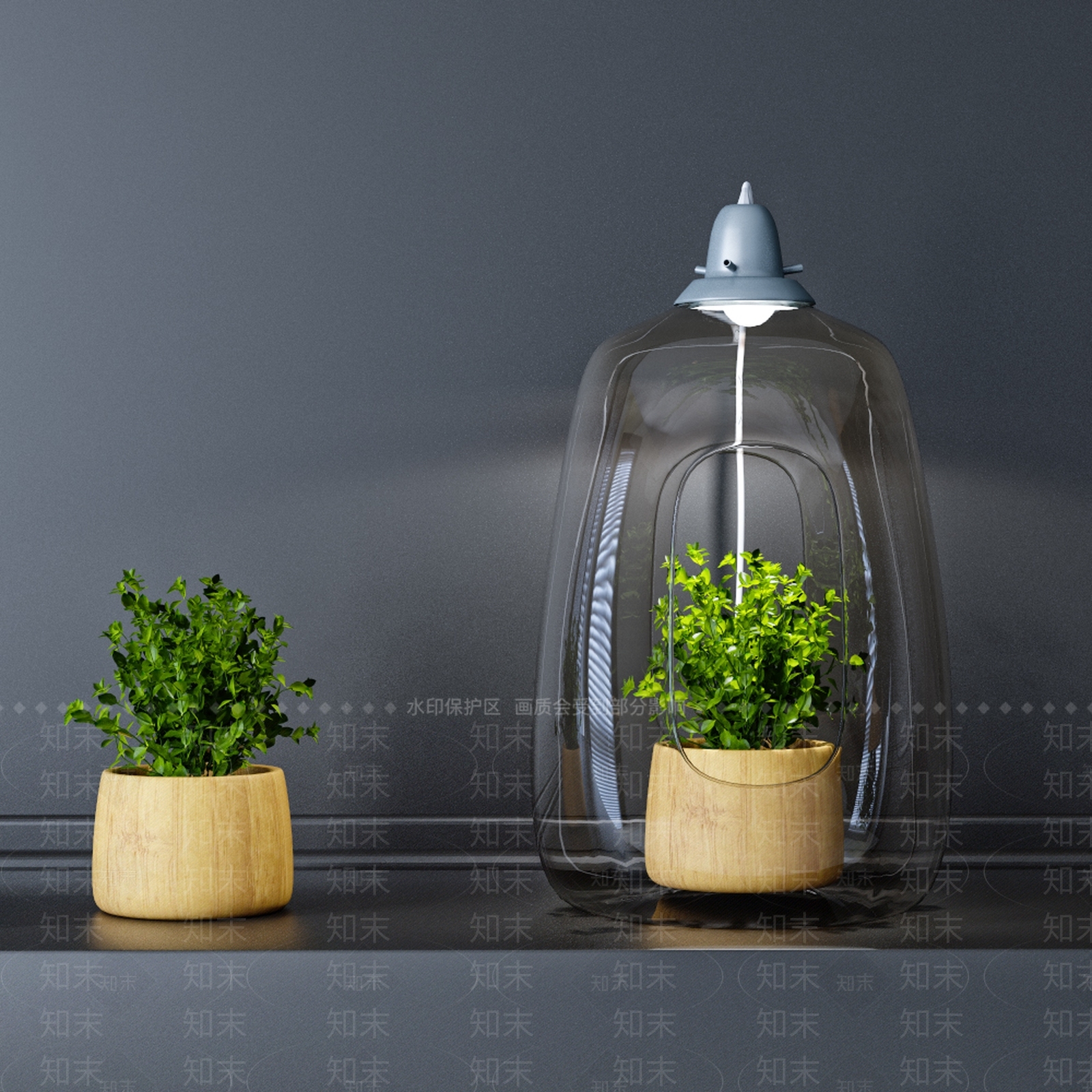 北欧绿植装饰灯3D模型下载【ID:968488133】