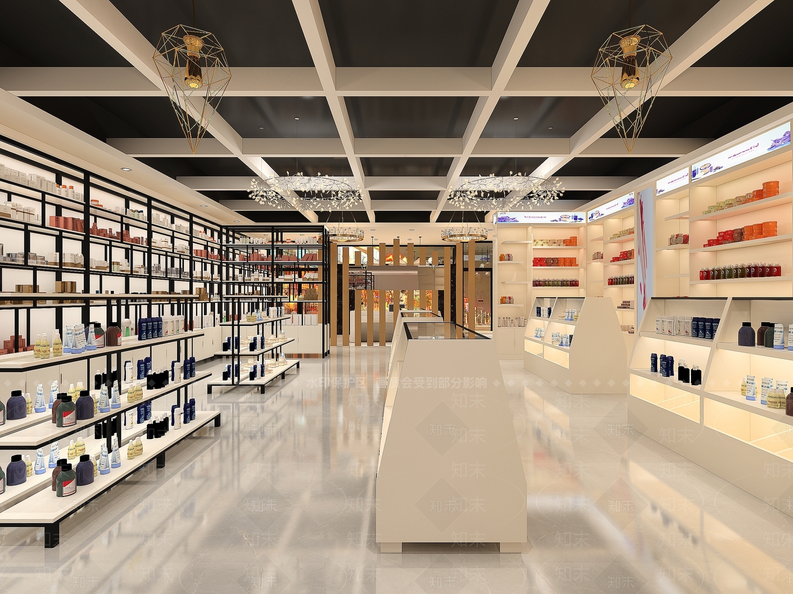 现代美容化妆品店3D模型下载【ID:368544405】