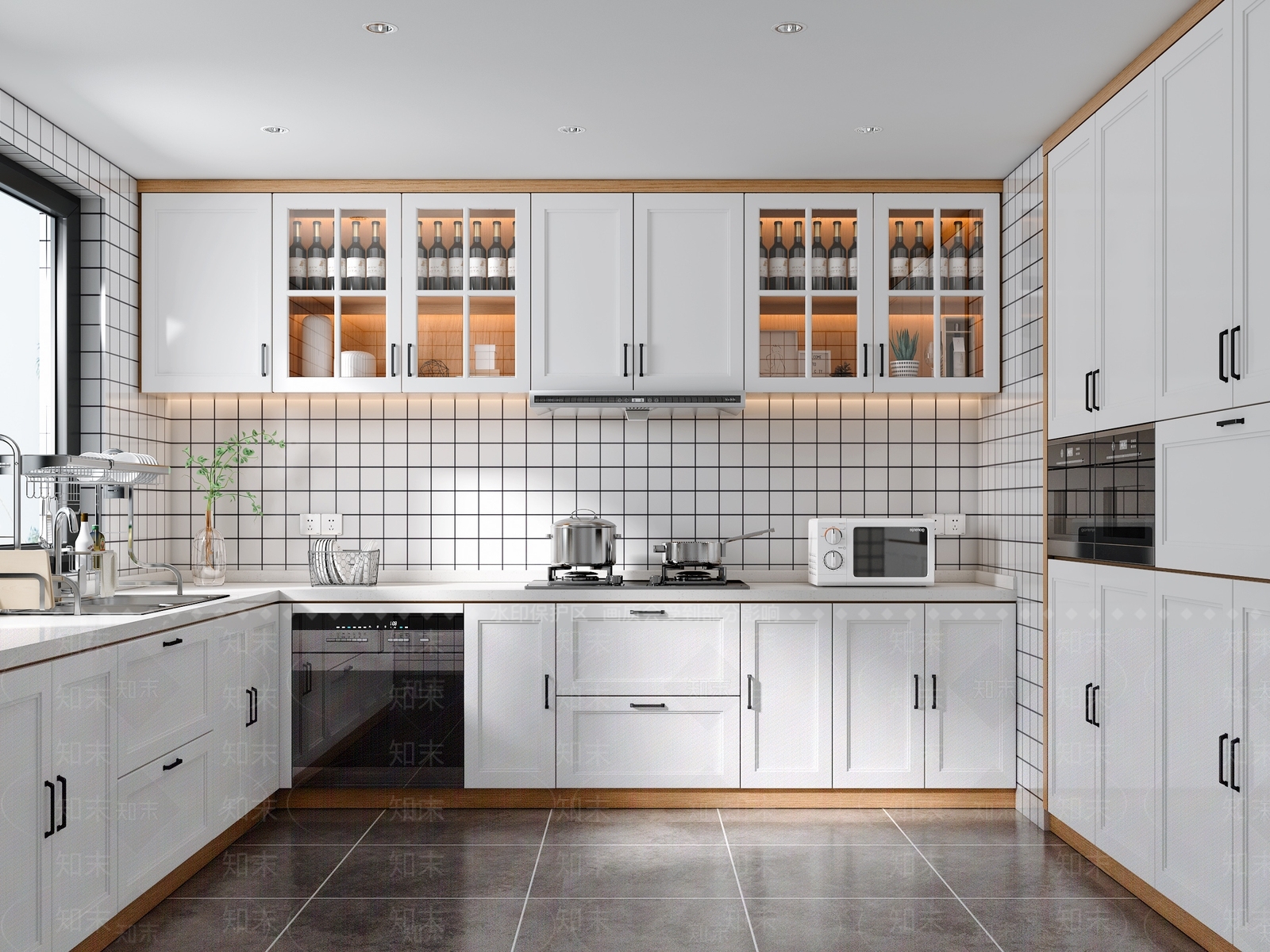 北欧厨房3d模型下载【id:268550188】