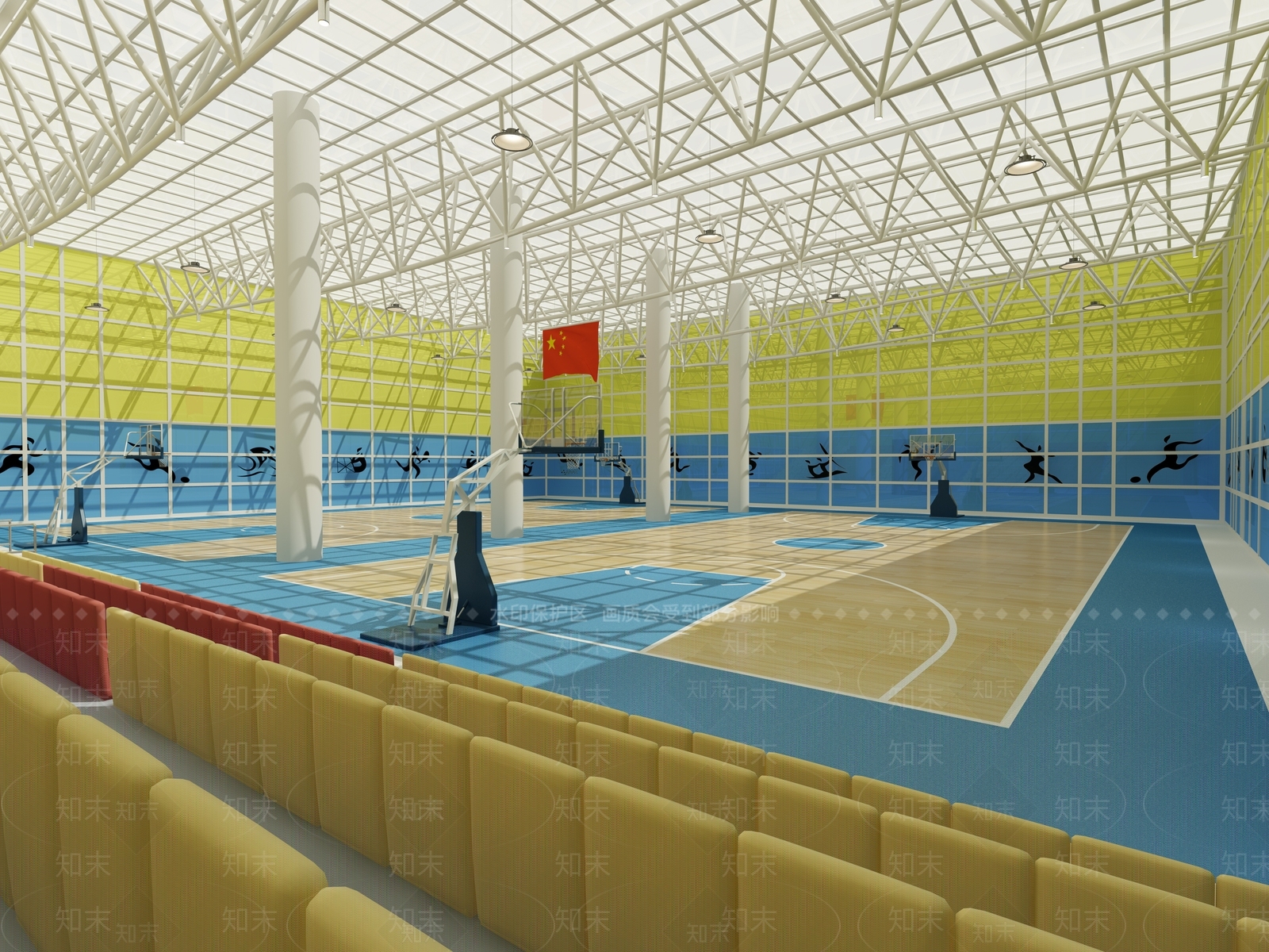 现代篮球馆3D模型下载【ID:368551820】