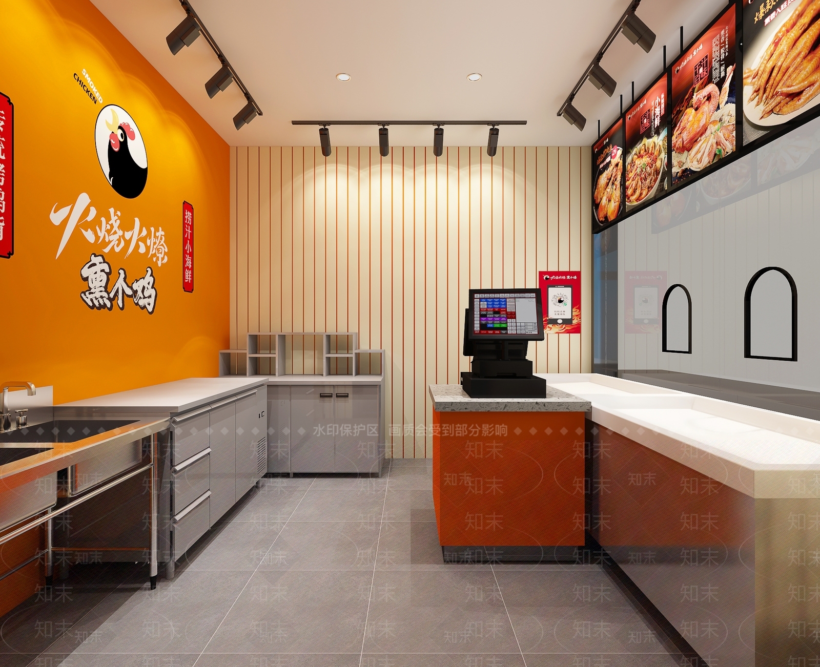 现代烤鸡店3D模型下载【ID:268553632】