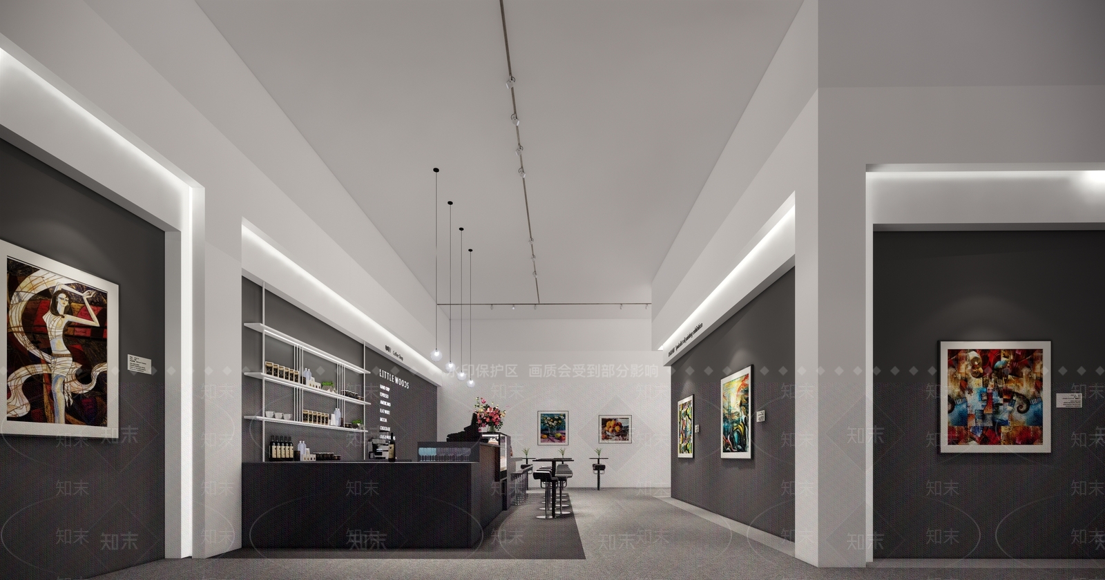 现代咖啡厅SU模型下载【ID:1222132327】