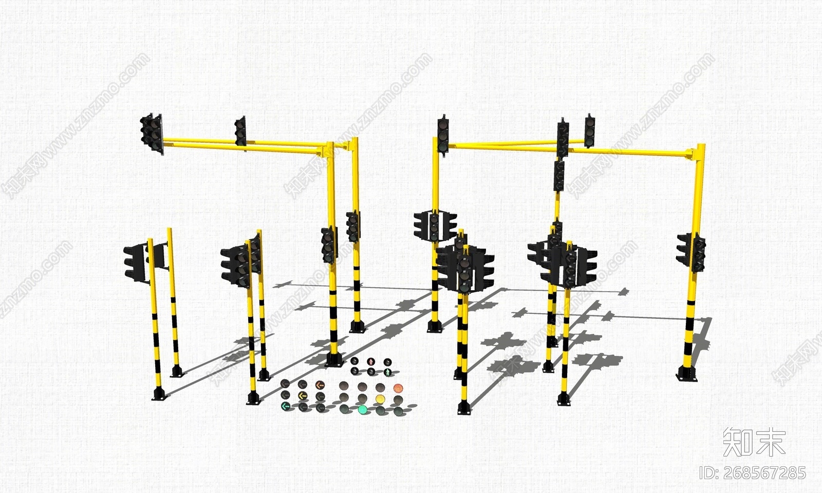 现代风格交通信号灯SU模型下载【ID:268567285】