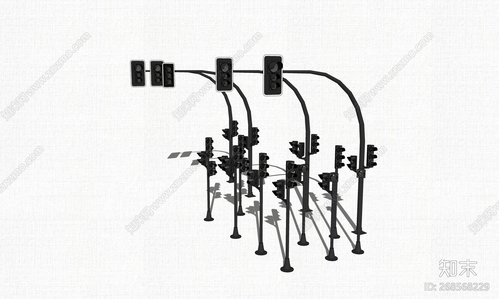 现代风格交通信号灯SU模型下载【ID:268568229】