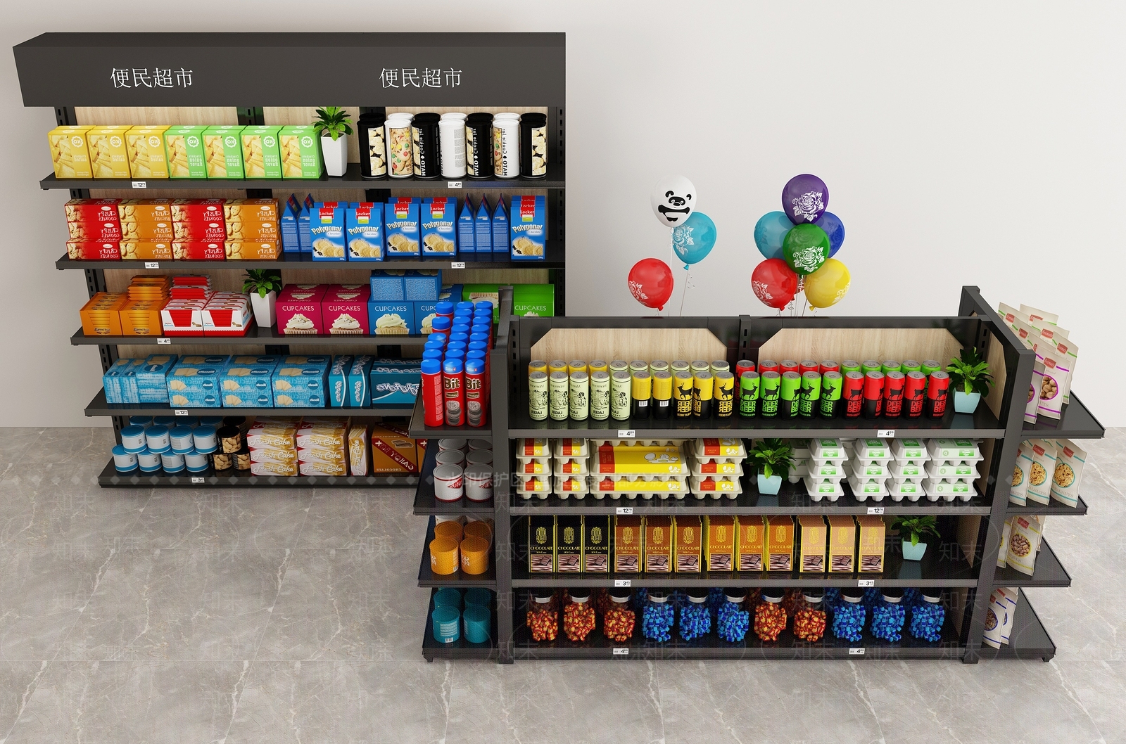 现代超市3D模型下载【ID:568580375】