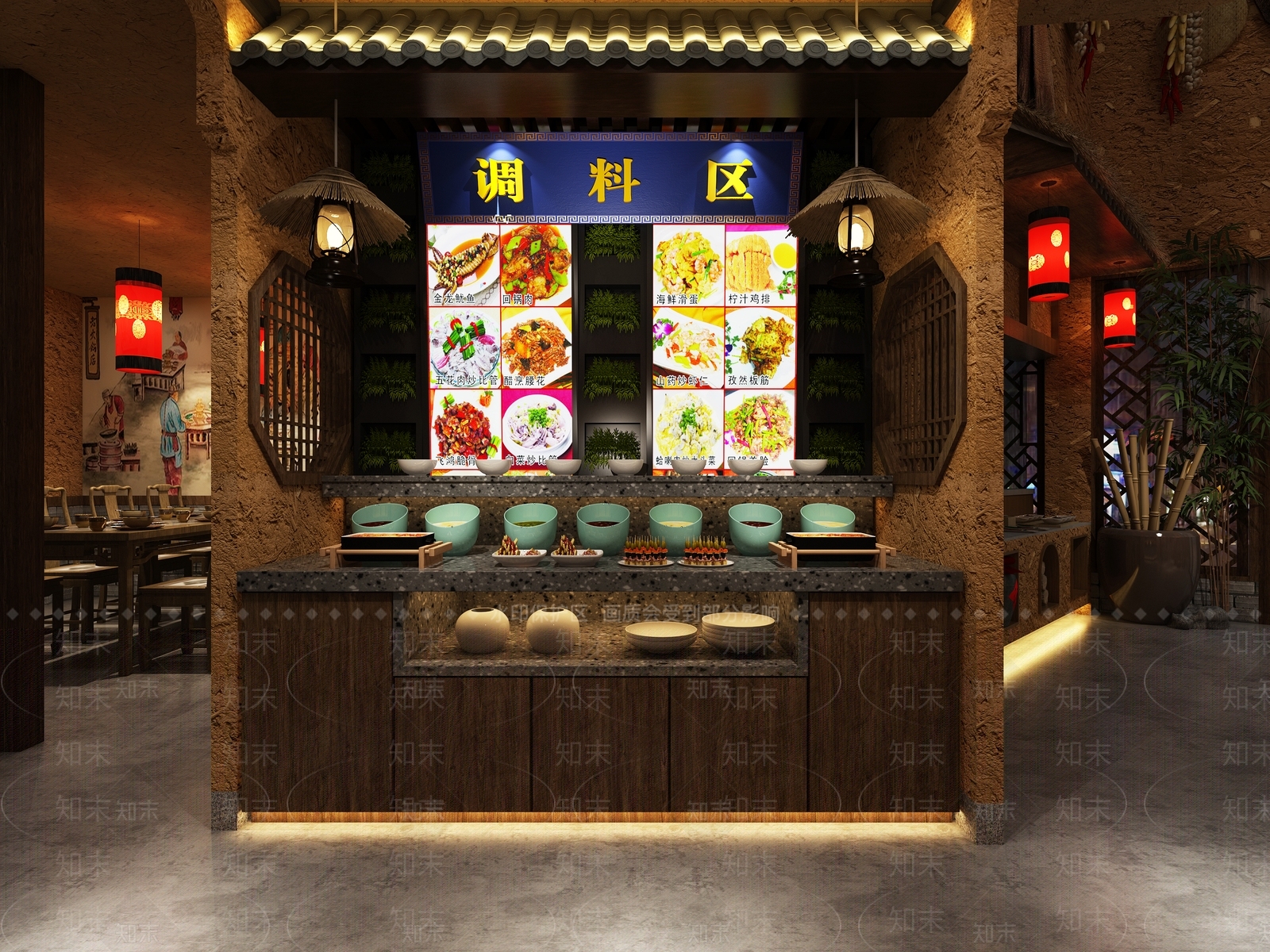 中式土菜馆前台3D模型下载【ID:368599454】