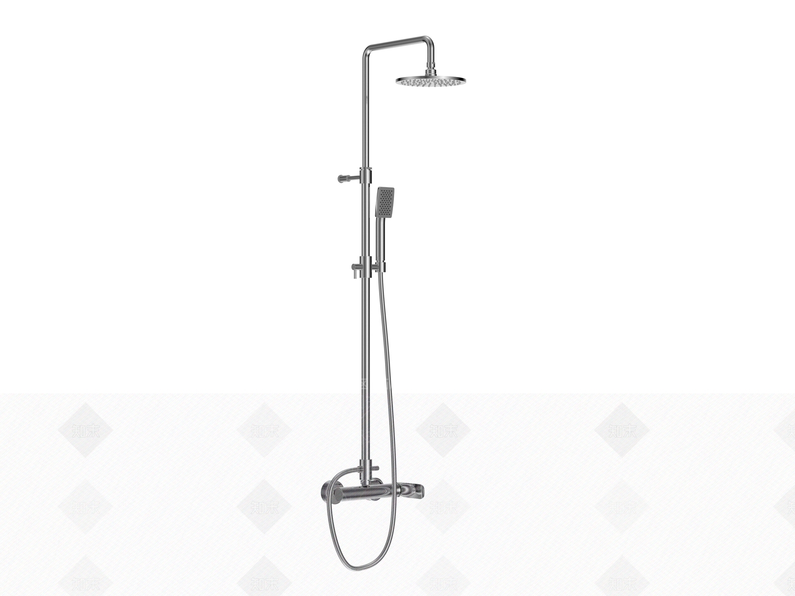 现代淋浴喷头花洒3D模型下载【ID:268625563】