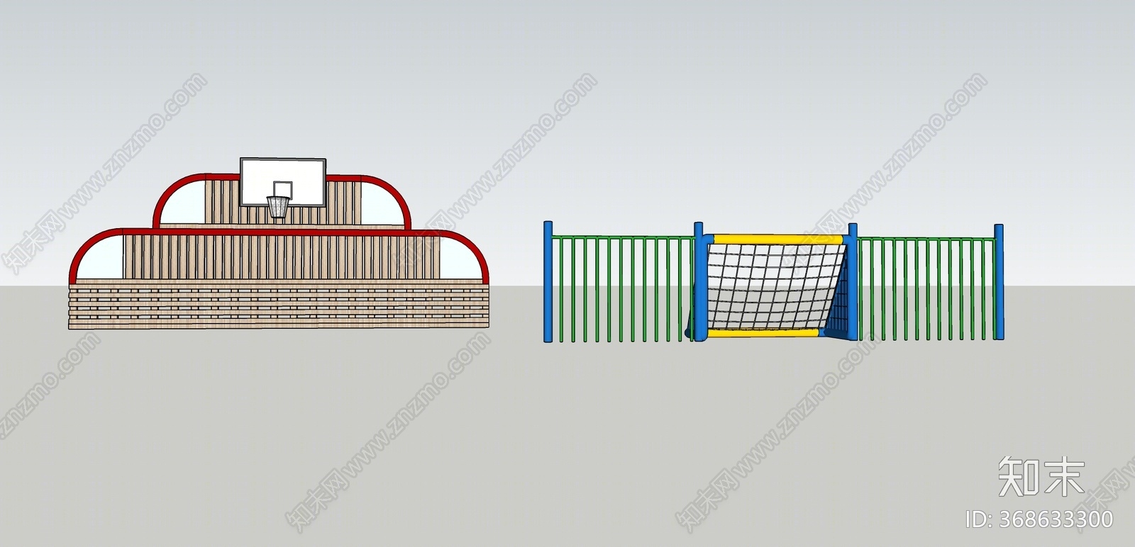 现代风格篮球框SU模型下载【ID:368633300】