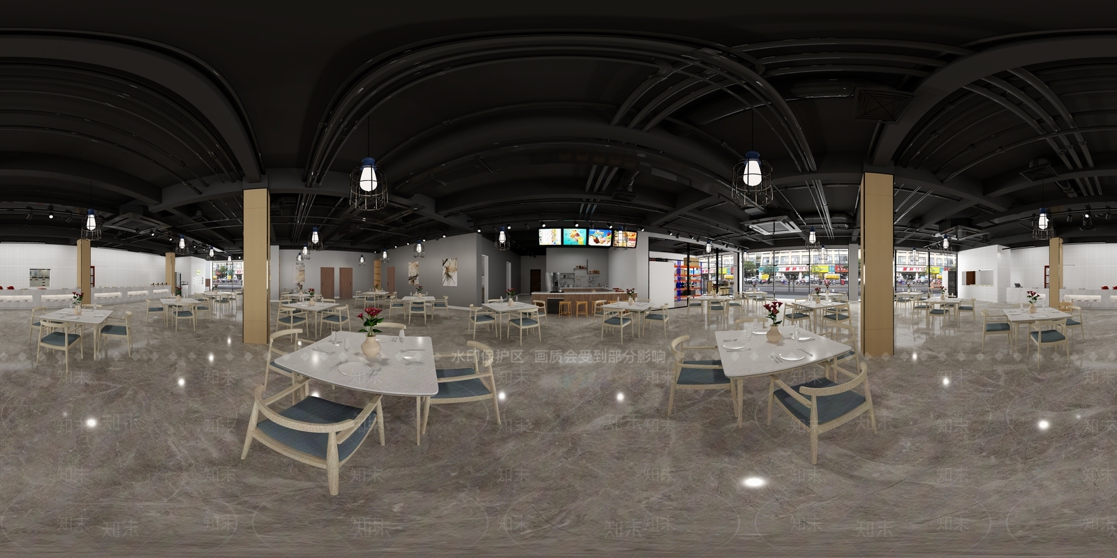 现代风格餐厅SU模型下载【ID:968707007】