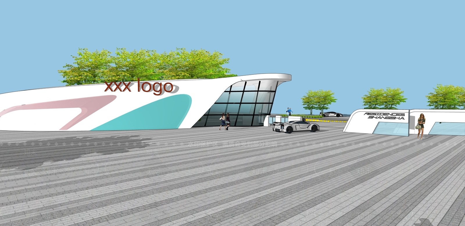 现代风格景观小建筑SU模型下载【ID:668736744】