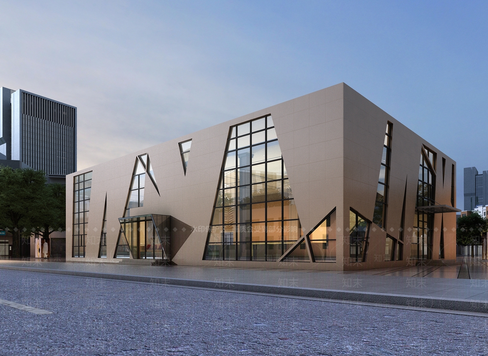 现代办公会所景观3D模型下载【ID:468761988】