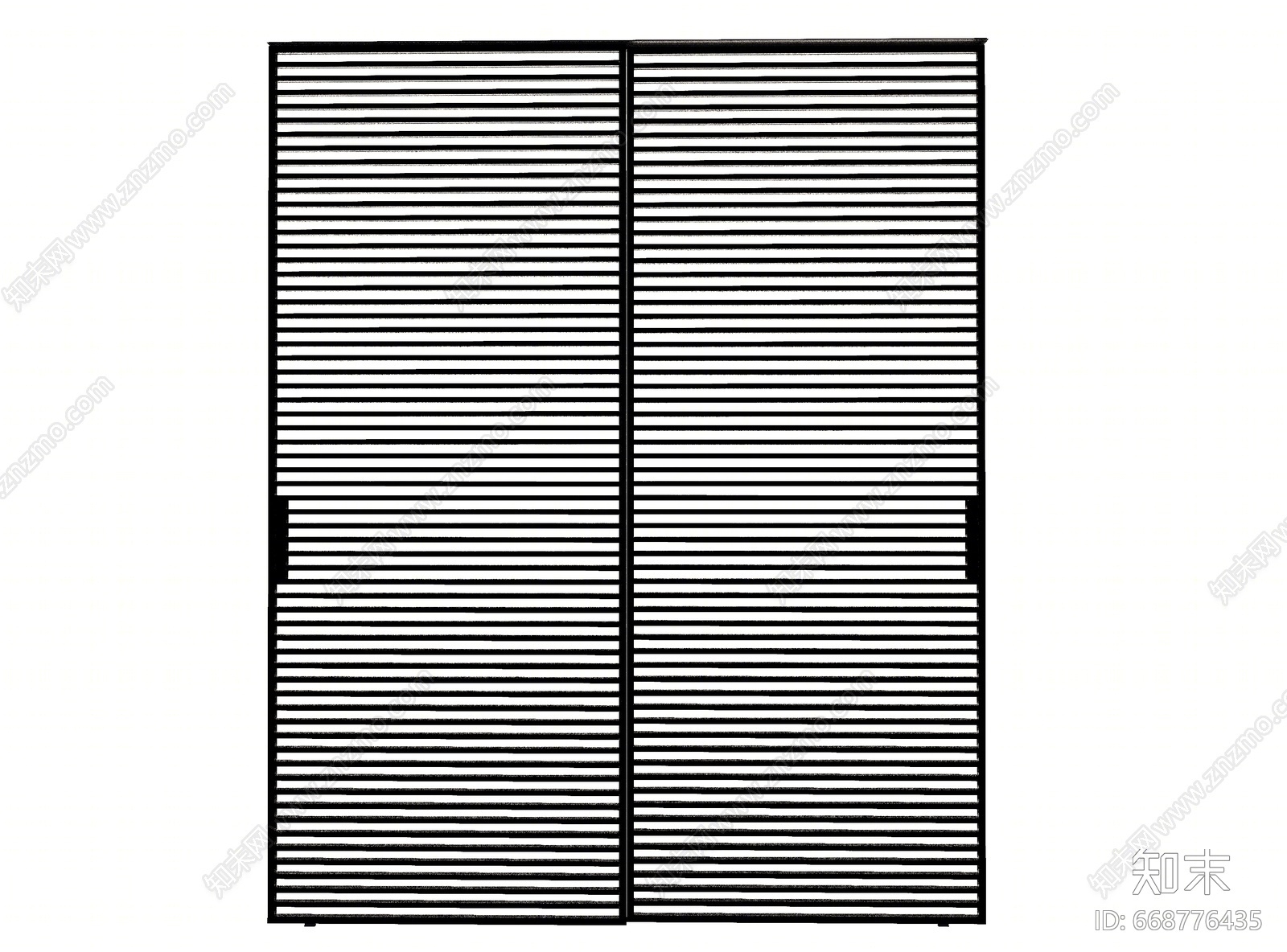 现代风格百叶门SU模型下载【ID:668776435】