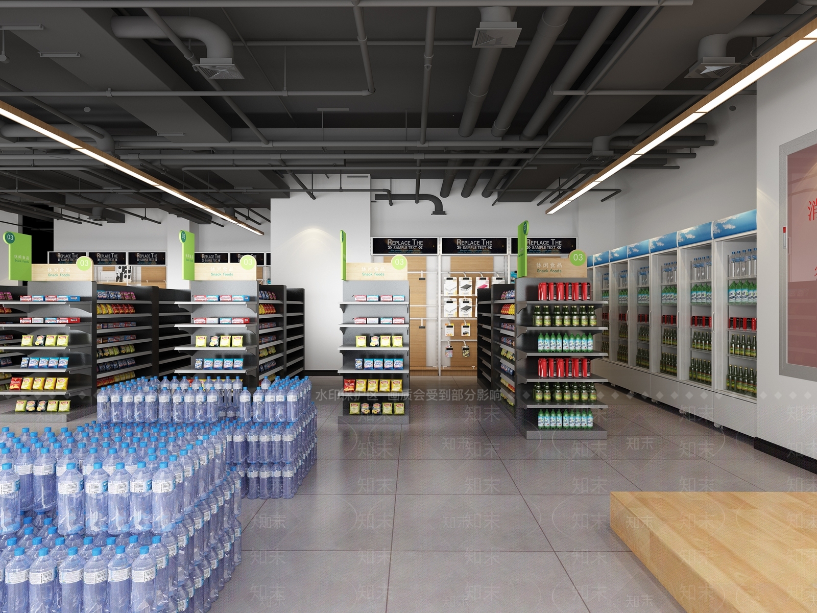 现代超市3D模型下载【ID:568787332】