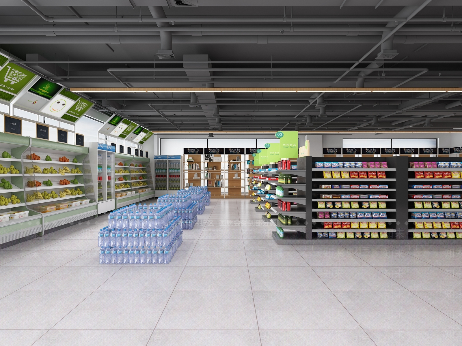 现代超市3D模型下载【ID:568788388】