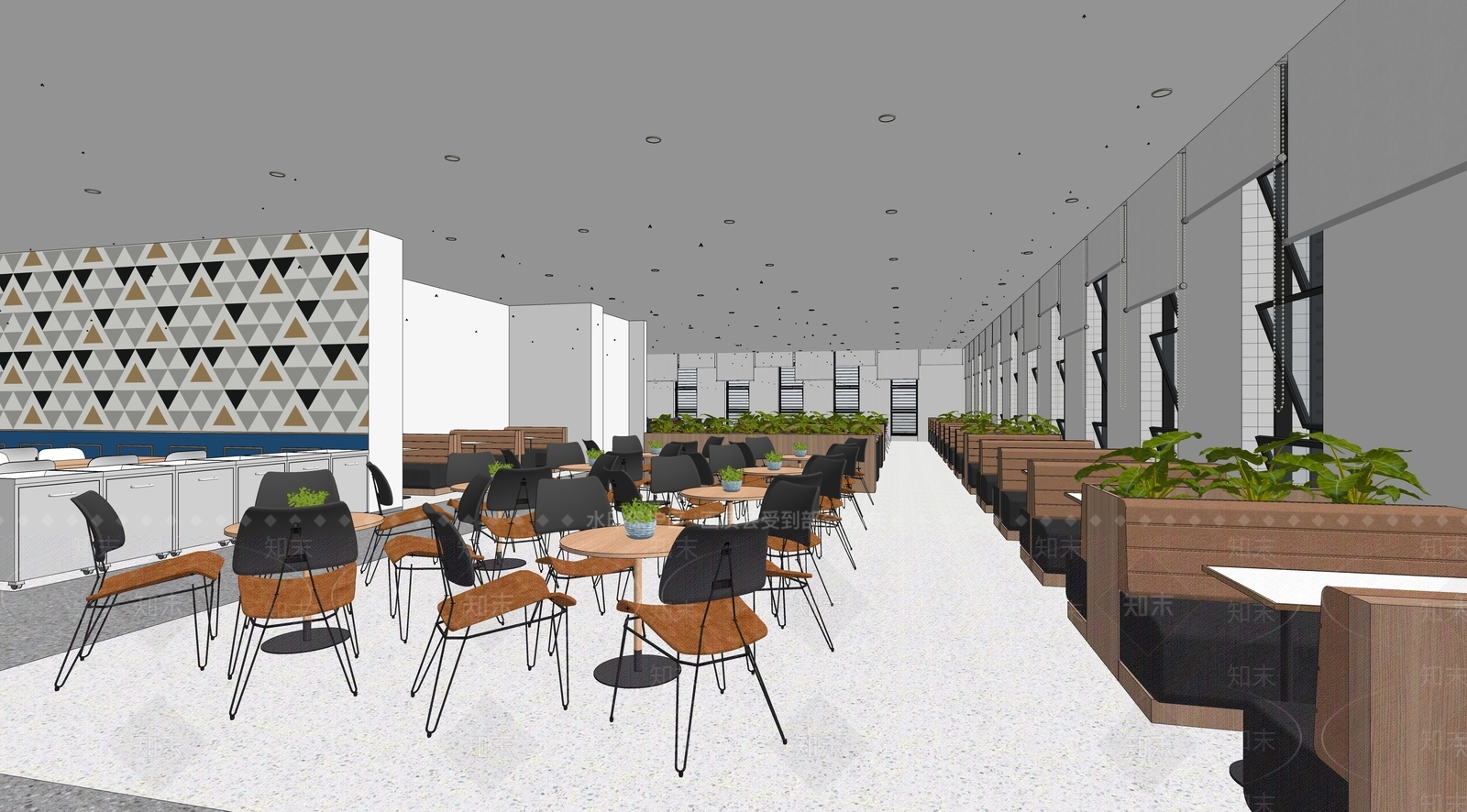 现代风格餐厅SU模型下载【ID:968788080】