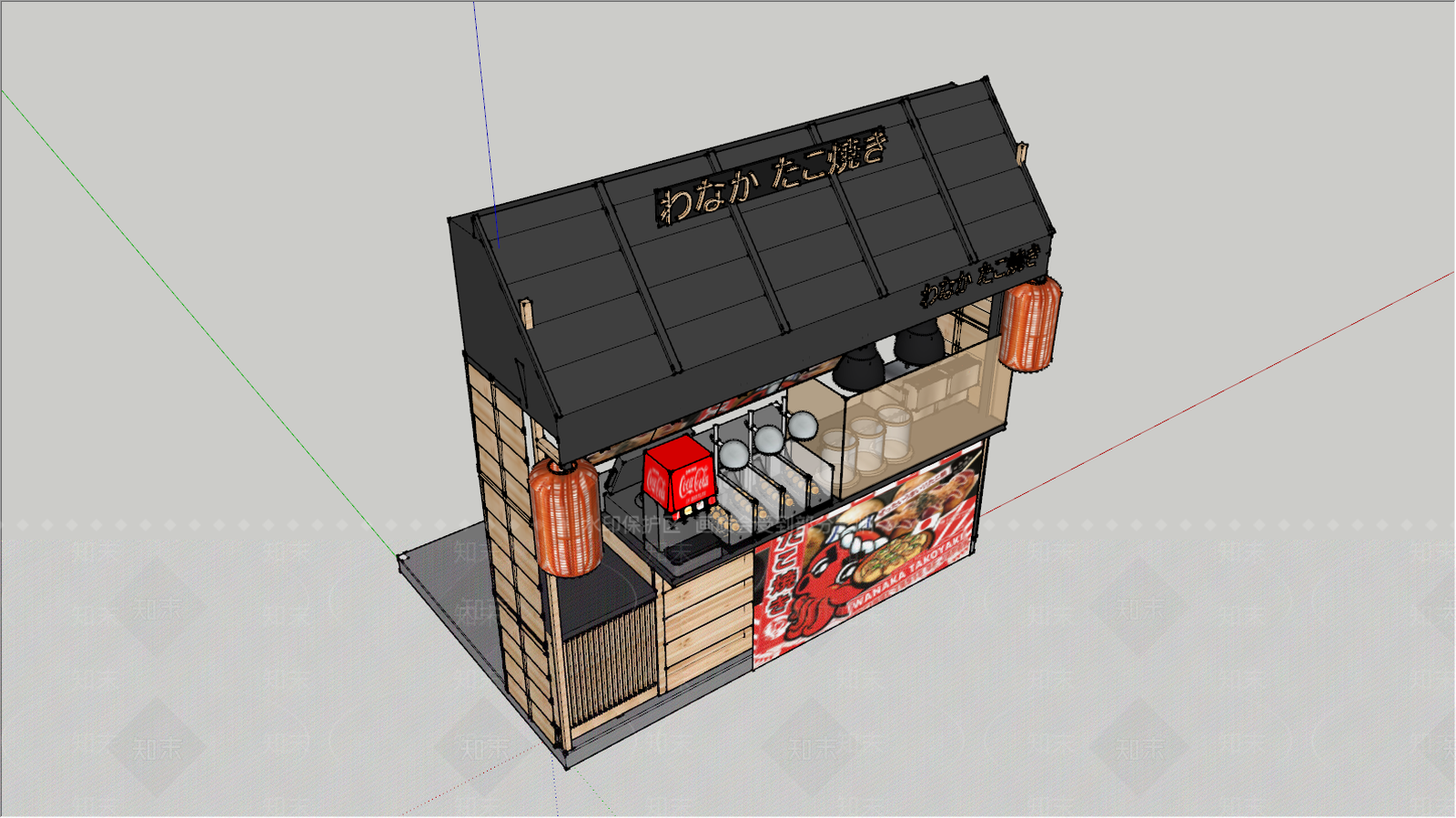 日式风格日韩料理店SU模型下载【ID:768813899】