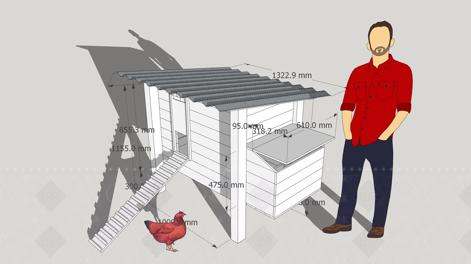 现代风格家禽类动物SU模型下载【ID:468824308】