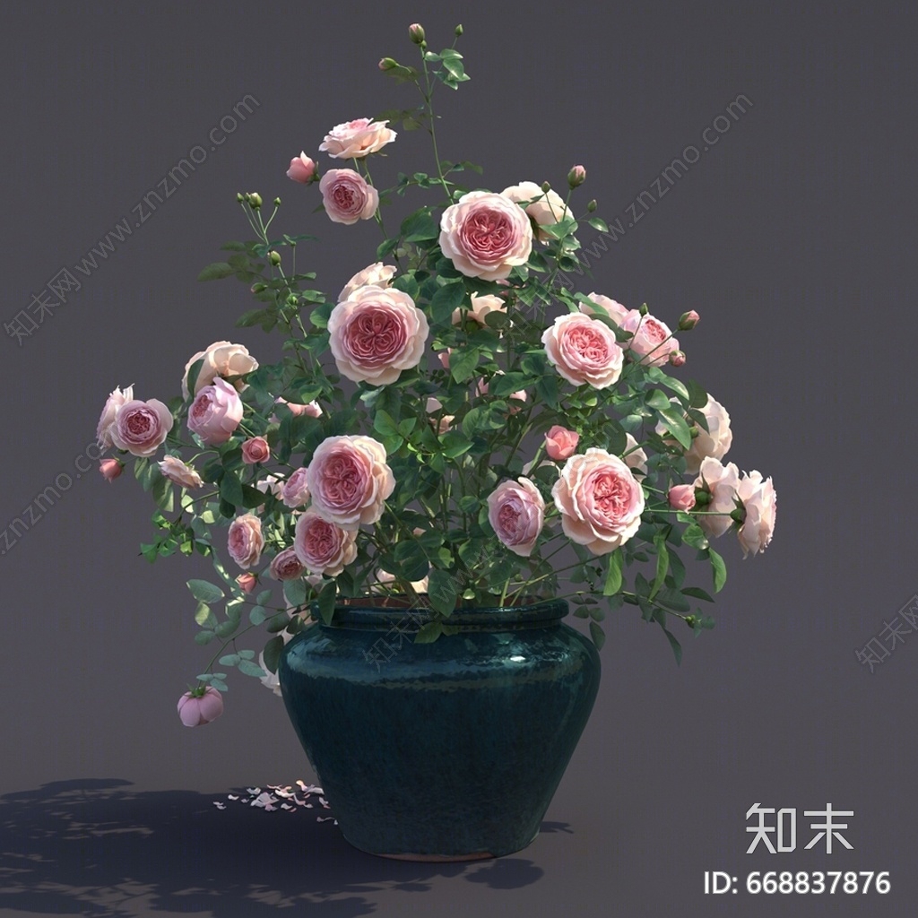 现代花瓶花艺3D模型下载【ID:668837876】