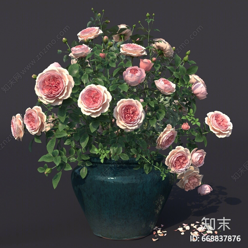 现代花瓶花艺3D模型下载【ID:668837876】