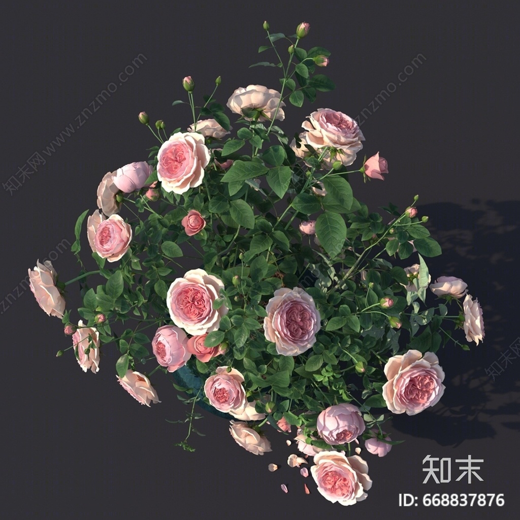 现代花瓶花艺3D模型下载【ID:668837876】