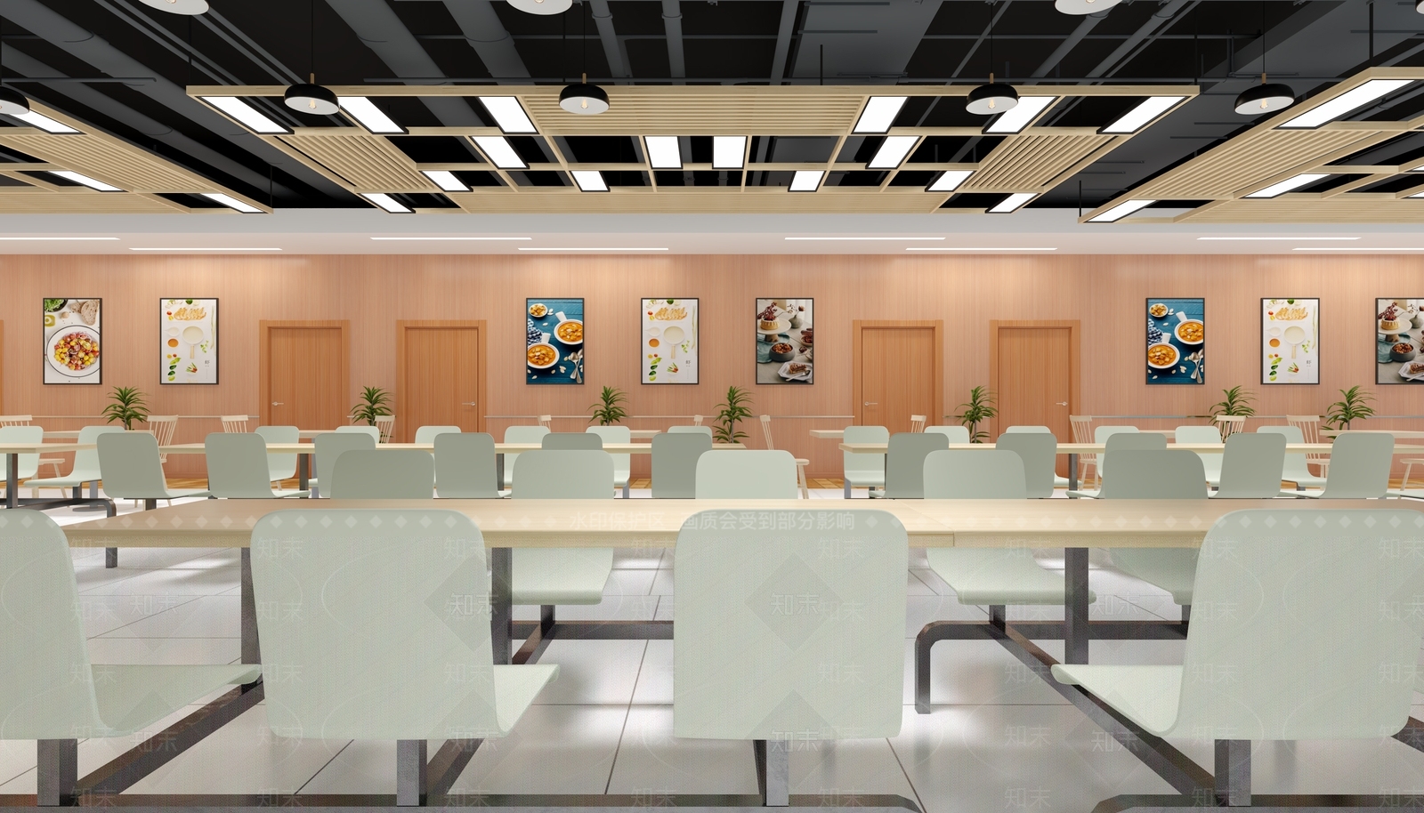 现代食堂3D模型下载【ID:768860725】
