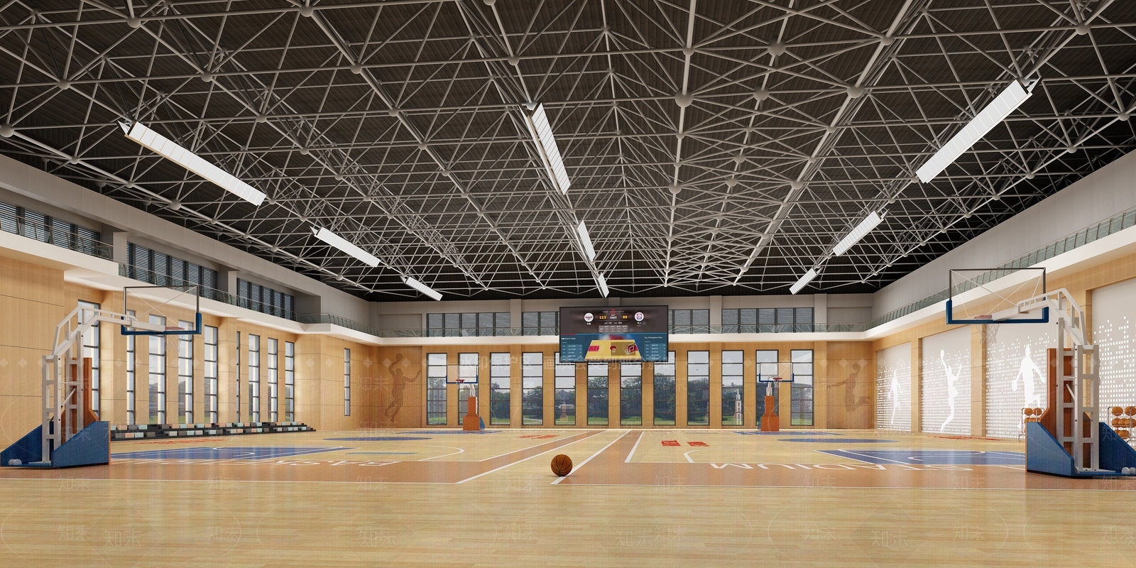 现代篮球馆3D模型下载【ID:368872868】