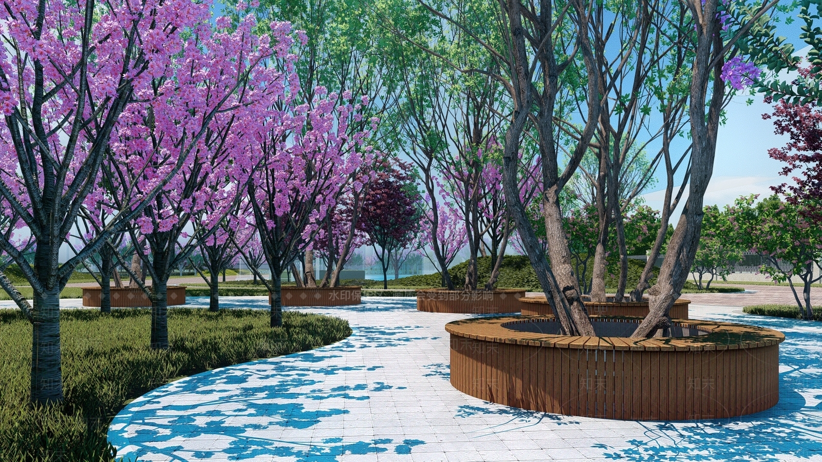 新中式风格景观座椅SU模型下载【ID:368878324】