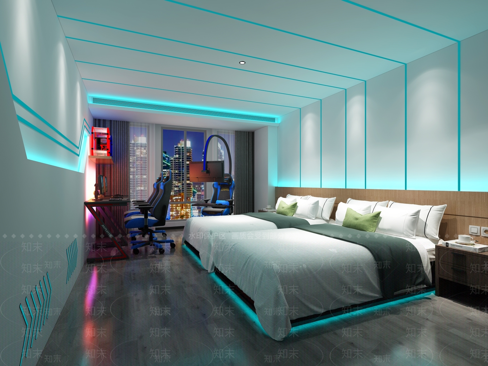 后现代电竞酒店3D模型下载【ID:468879619】
