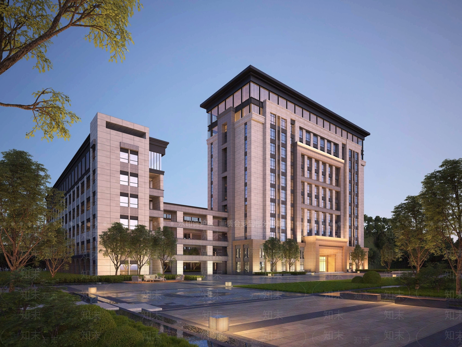 欧式古典多层办公楼3d模型下载