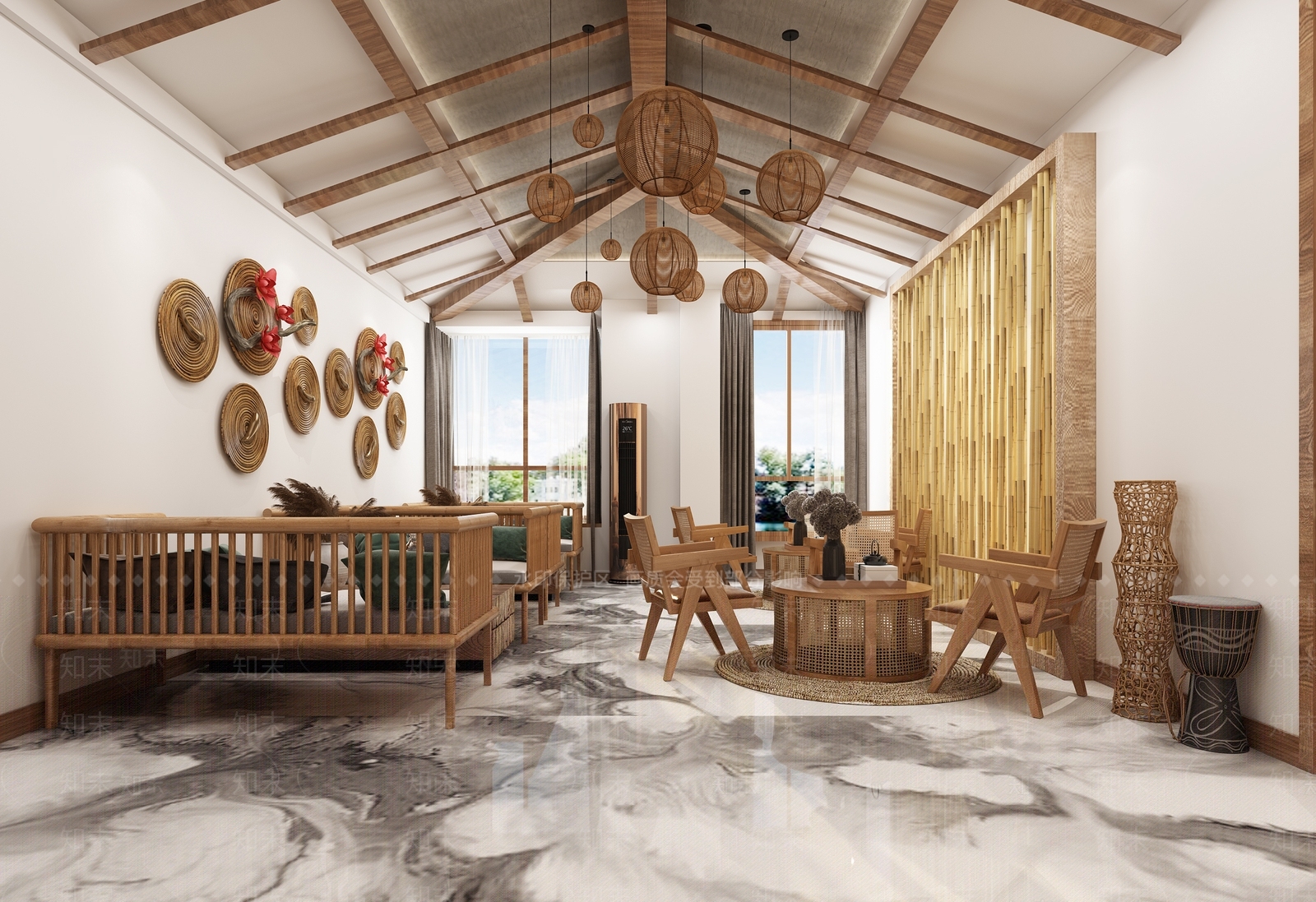 新中式民宿酒店3D模型下载【ID:968913662】